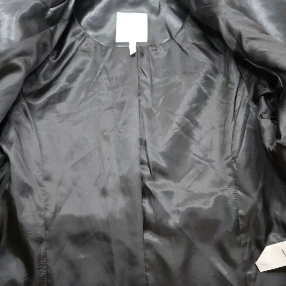 Avec Les Filles Faux Leather Jacket Long Coat Black Med Grunge Classic *Read - Picture 5 of 9